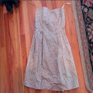 Cotton Floral Strapless Dress